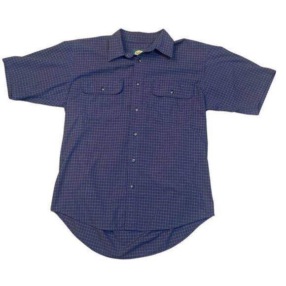 Cabela’s Blue Plaid Short Sleeve Button Up Shirt Men Size Medium - Picture 1 of 7